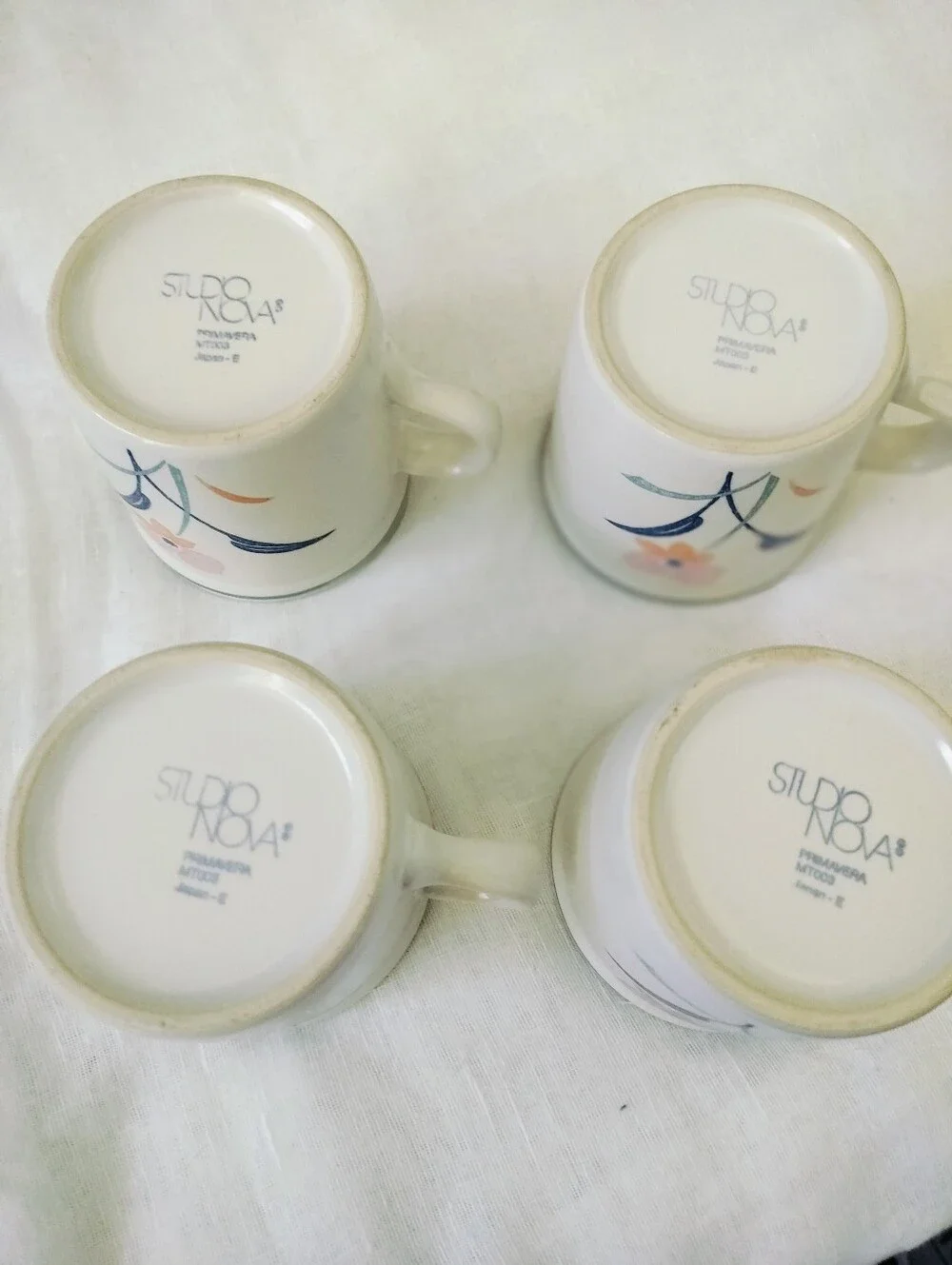 Vintage Studio Nova Primavera Floral Mugs Set of 4 MT003 Japan Floral CoffeeCups